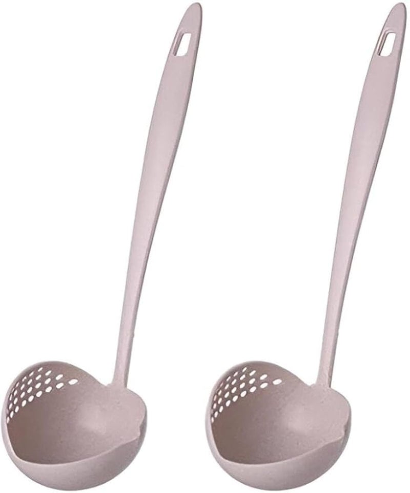 مغرفتان للشوربة متعددتا الاستخدامات مع مصفاة مدمجة لتقديم سلس ونظيف في كل مرة، عبوة من قطعتين بجودة خامات.